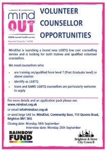 job advert for the volunteer counsellors role