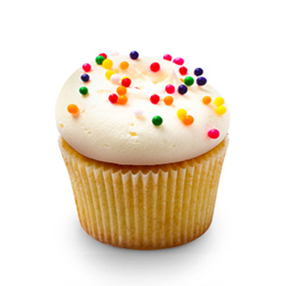 cupcake with rainbow sprinkles