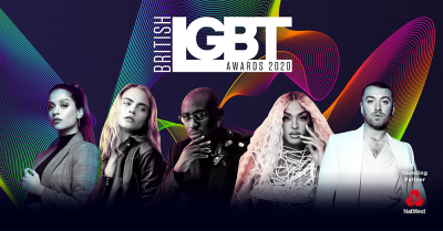 british lgbt awards 2020 digital banner featuring five of the nominees