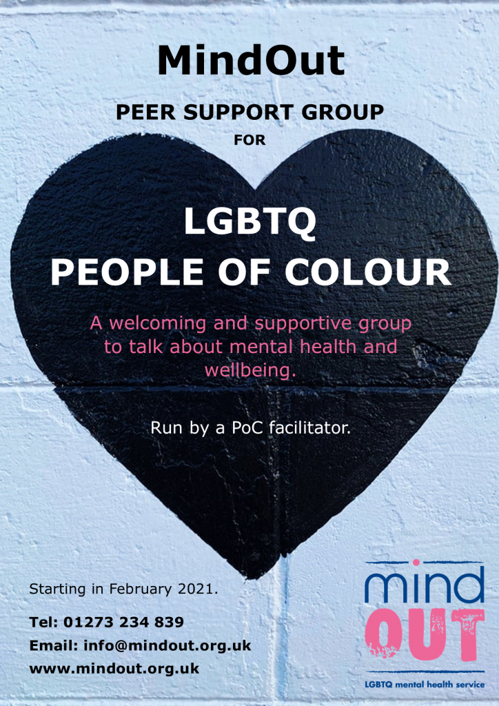 LGBTQ POC Peer Support Group - MindOut