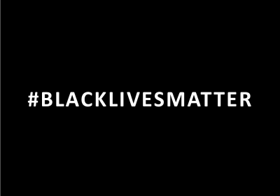 #blacklivesmatter appear on a black background