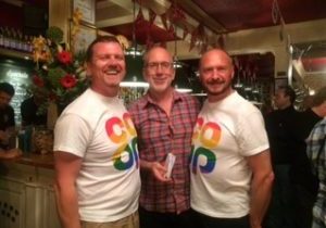 two members of the coop lgbt team with a member from mindout